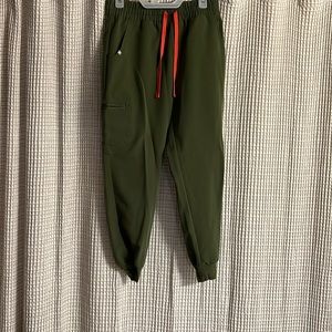 Olive green jogger scrub pants